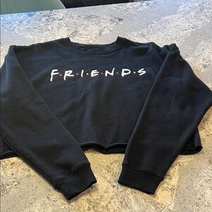 FRIENDS Black Crewneck Crop Sweatshirt M